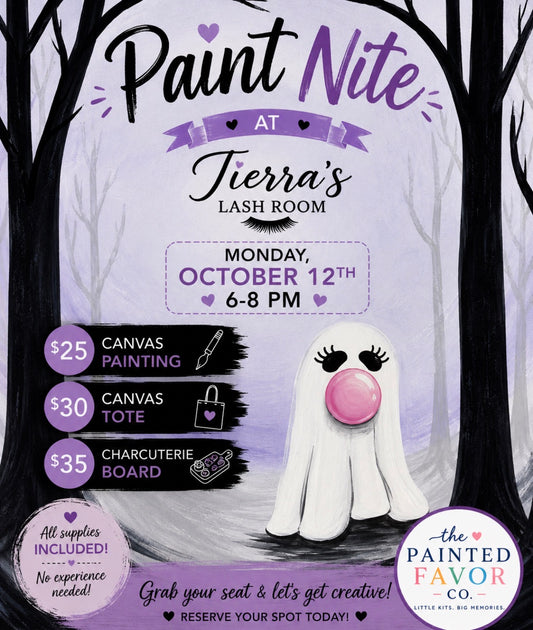 Tierra’s Lash Room Paint Nite 10/12 6-8 PM