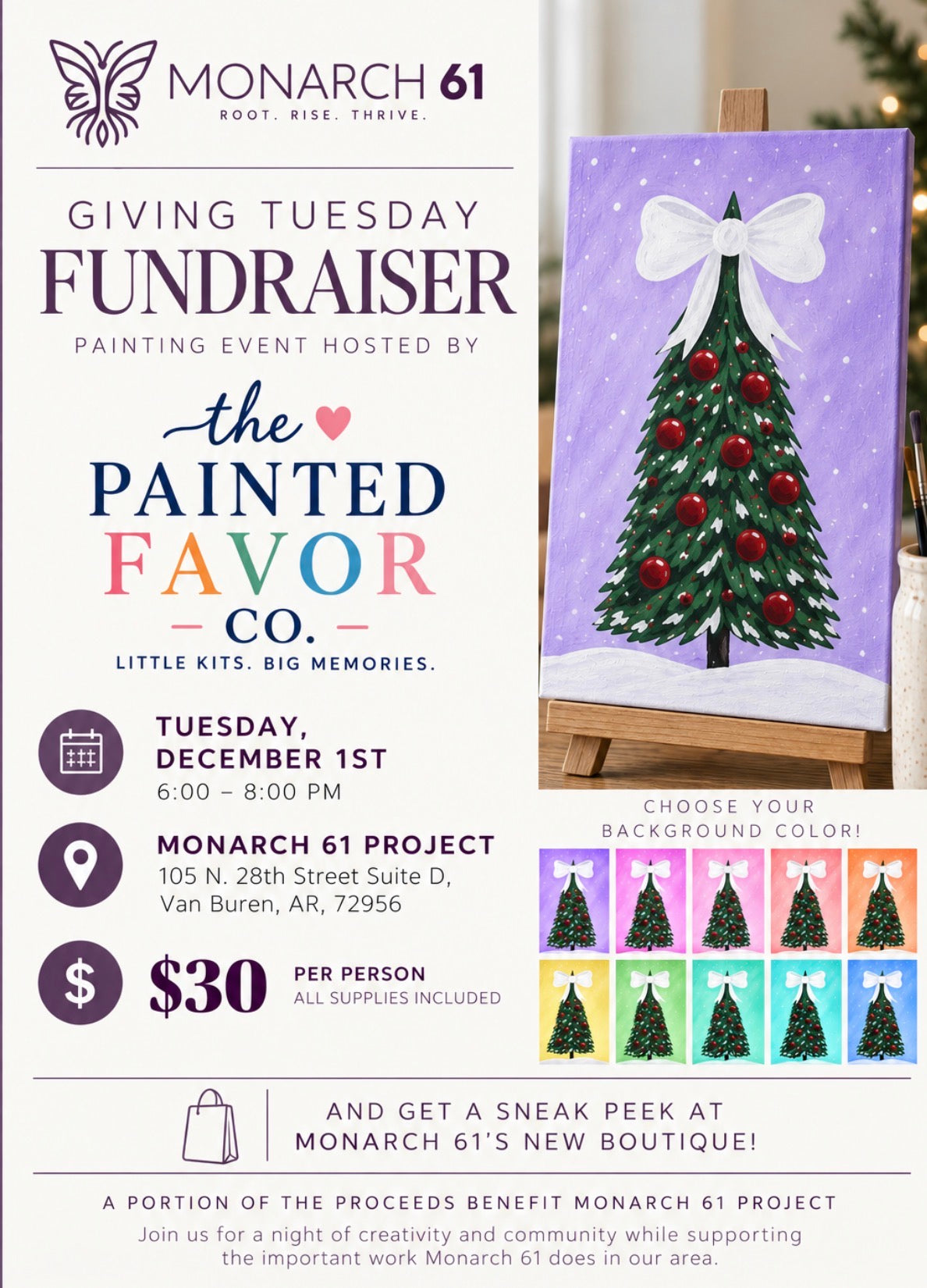 Paint Nite Fundraiser @ Monarch 61 12/1 6-8 PM