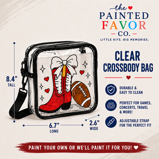 Handpainted Clear Stadium CrossBody Bag