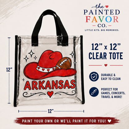 Hand-Painted Clear Stadium Tote