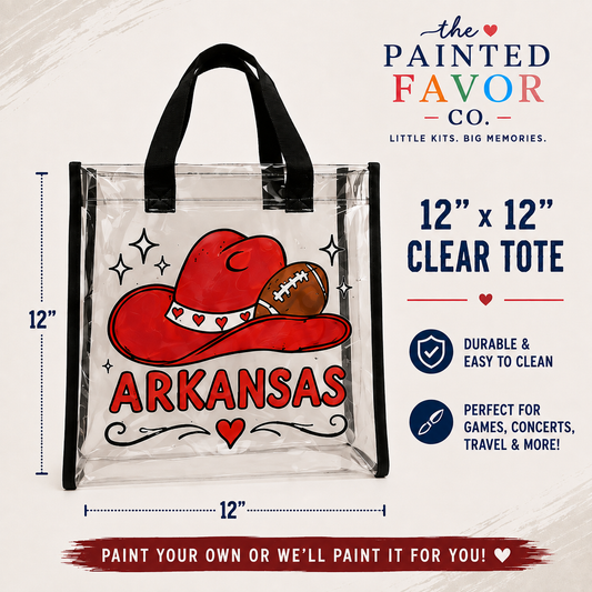 Hand-Painted Clear Stadium Tote