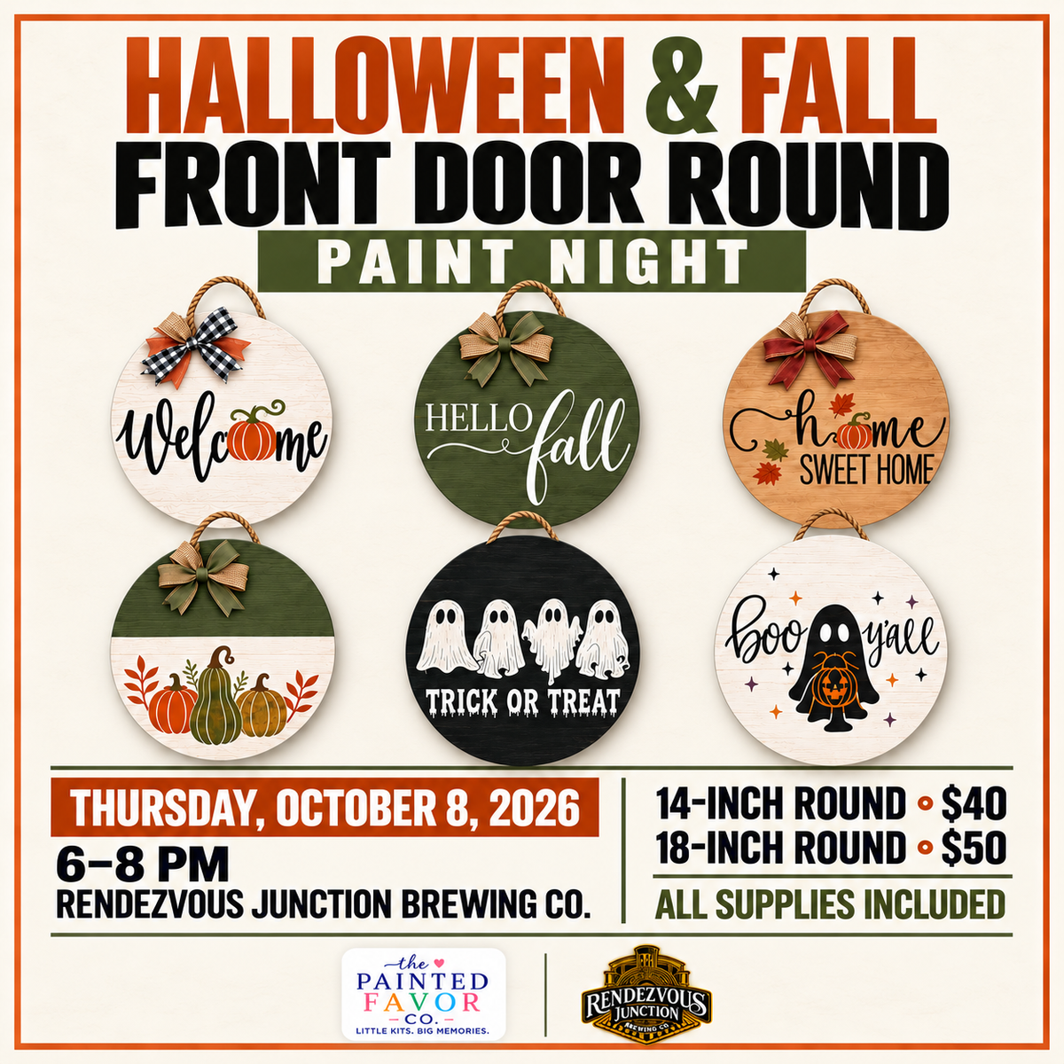 Halloween/Fall Front Door Rounds @ Rendezvous Junction Brewing Co October 8th, 2026