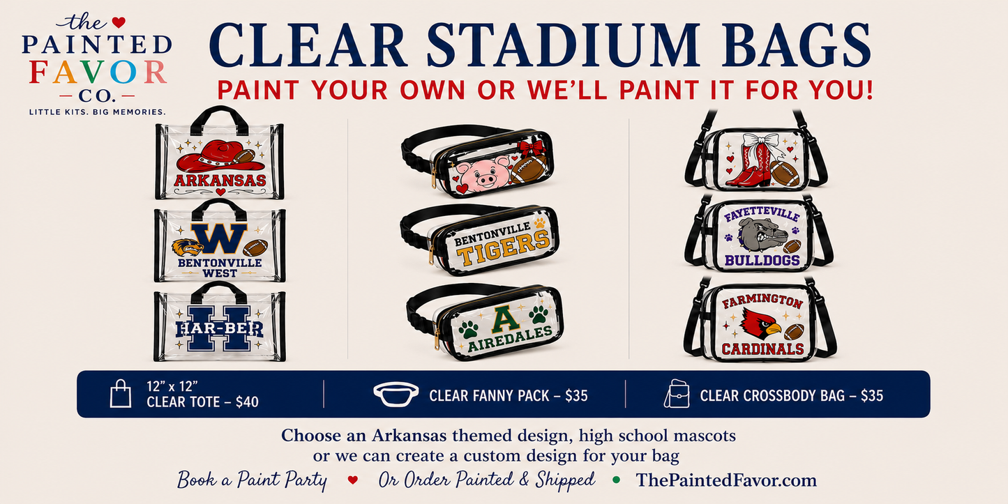 Handpainted Clear Stadium Fanny Pack