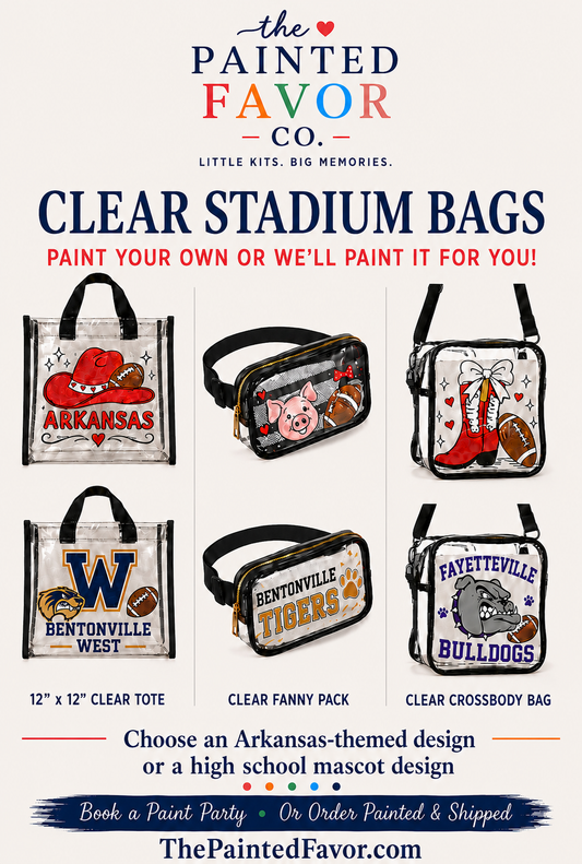 Custom Design Hand-Painted Clear Stadium Bags