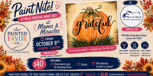 Paint Nite Fundraiser @ Manes & Miracles 10/9 6-8 PM